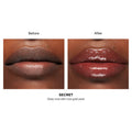 Before and after results of using Hourglass Phantom Volumizing Glossy Balm variant: Secret 85