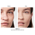 Before and after results of using Hourglass Vanish Airbrush Concealer variant: Sepia 5