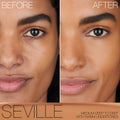 Before and after results of using Nars Light Reflecting Foundation variant: Seville M3.15