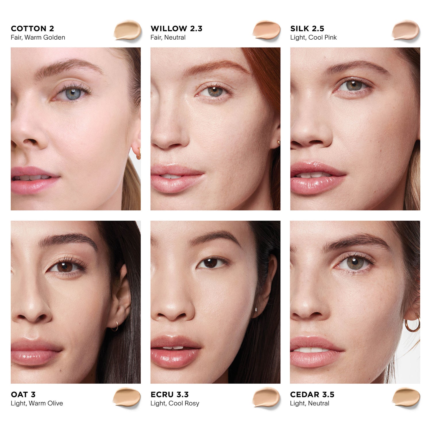Before and after results of using Hourglass Vanish Airbrush Concealer variant: Silk 2.5