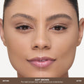 Before and after results of using Anastasia Beverly Hills MicroStroke Brow Pen variant: Soft Brown
