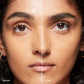 Before and after results of using Bobbi Brown Sheer Finish Pressed Powder variant: Soft Honey