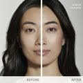 Before and after results of using Jane Iredale Glow Time Highlighter Stick variant: Solstice