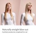 Before and after results of using Dyson Airstrait Straightener variant: Strawberry Bronze and Blush Pink