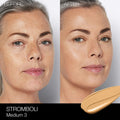 Before and after results of using Nars Light Reflecting Foundation variant: Stromboli M3