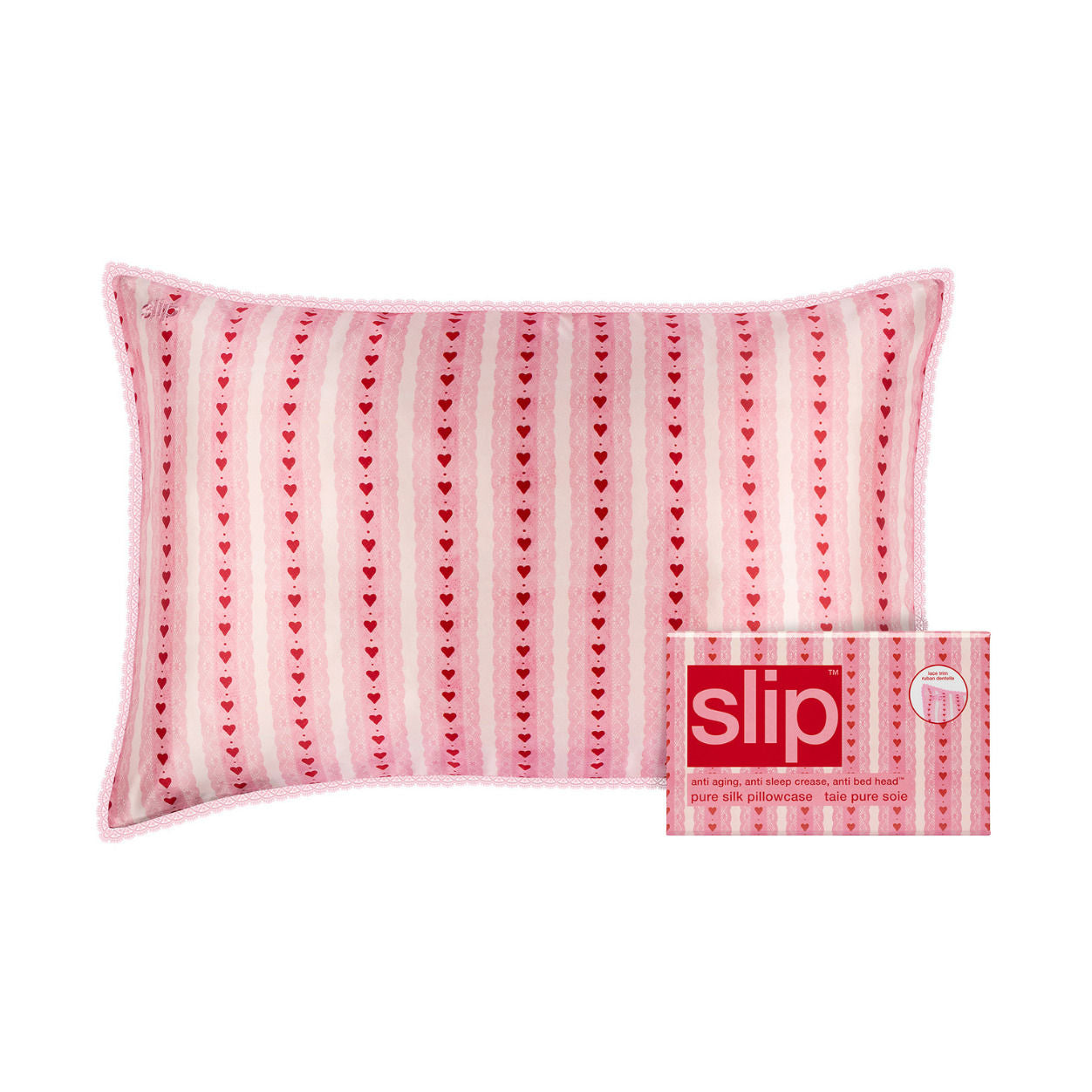 Slip Pure Silk Queen Pillowcase with Lace Trim (Limited Edition
