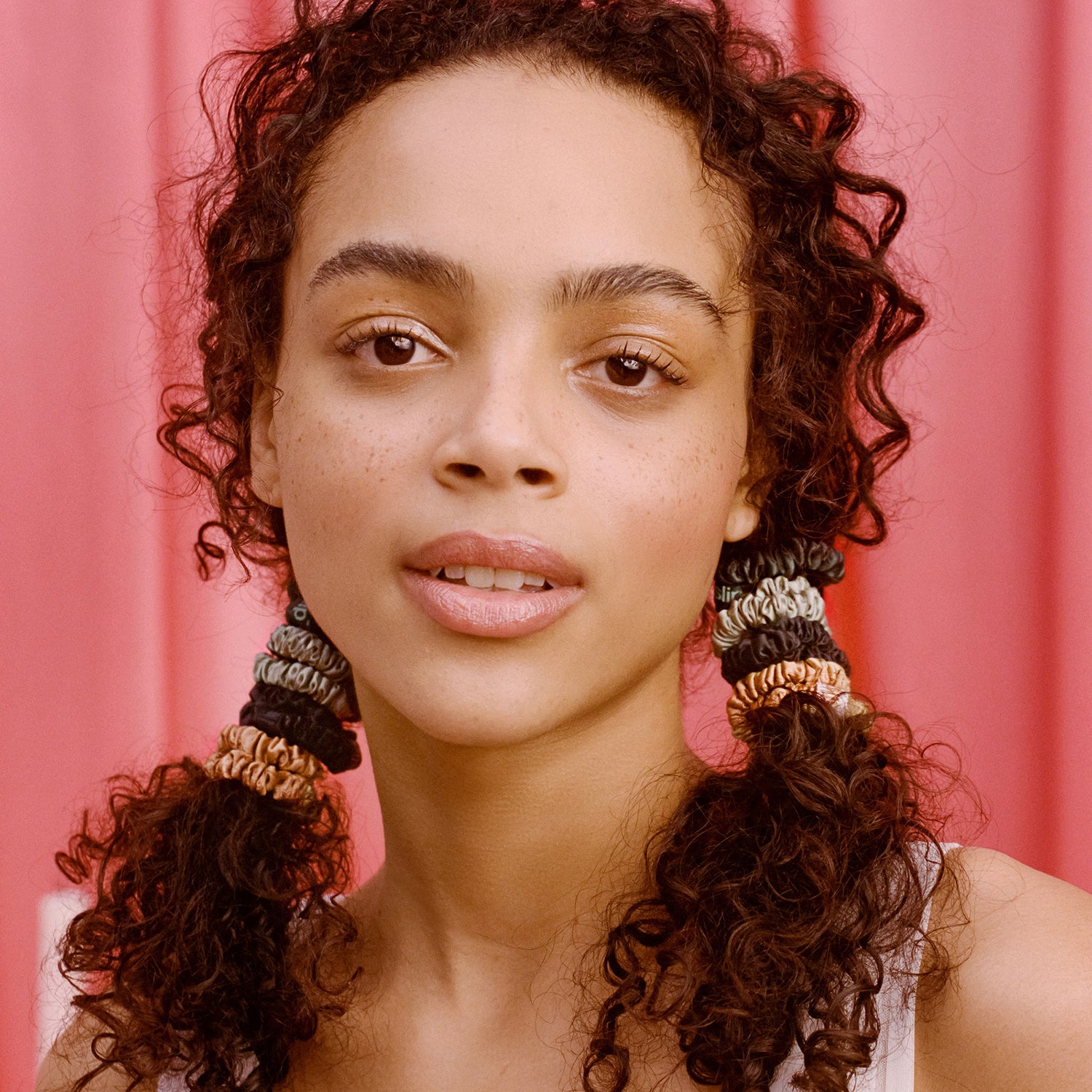 Model image of Slip Pure Silk Skinny Scrunchie Ornament (Limited Edition) variant: Sweetie Pie