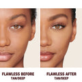 Before and after results of using Charlotte Tilbury Airbrush Brightening Flawless Finish Refill variant: Tan/Deep