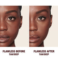 Before and after results of using Charlotte Tilbury Airbrush Brightening Flawless Finish Refill variant: Tan/Deep