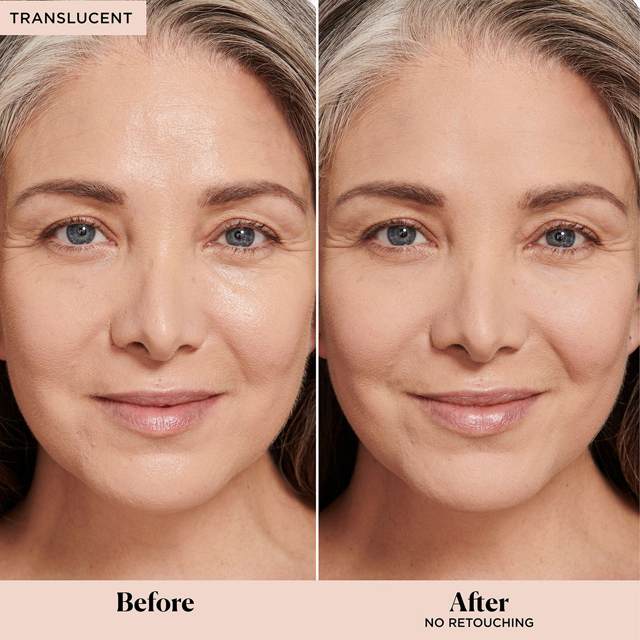 Before and after results of using   variant: Translucent