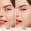 Before and after results of using Laura Mercier Translucent variant: Translucent