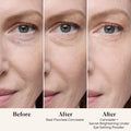 Before and after results of using Laura Mercier Secret Brightening Color Correcting Under Eye Setting Powder variant: Translucent