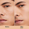 Before and after results of using Laura Mercier Translucent Loose Talc-Free Setting Powder Ultra-Blur Jumbo variant: Translucent Honey
