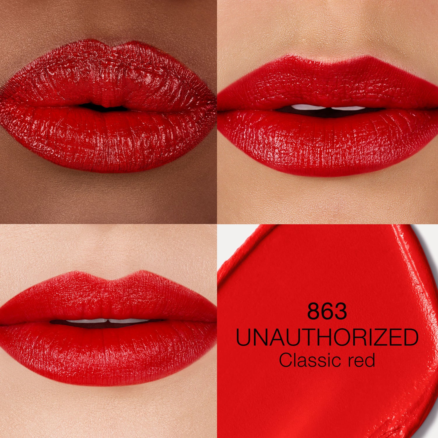 Model image of Nars Explicit Lipstick variant: Unauthorized 863 (classic red)