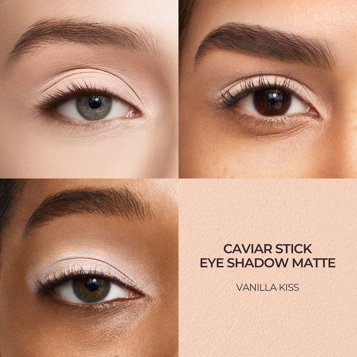 A shade comparison of Laura Mercier Caviar Stick Matte Eye Shadow variant: Vanilla Kiss
