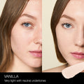 Before and after results of using Nars Radiant Creamy Concealer variant: Vanilla L2