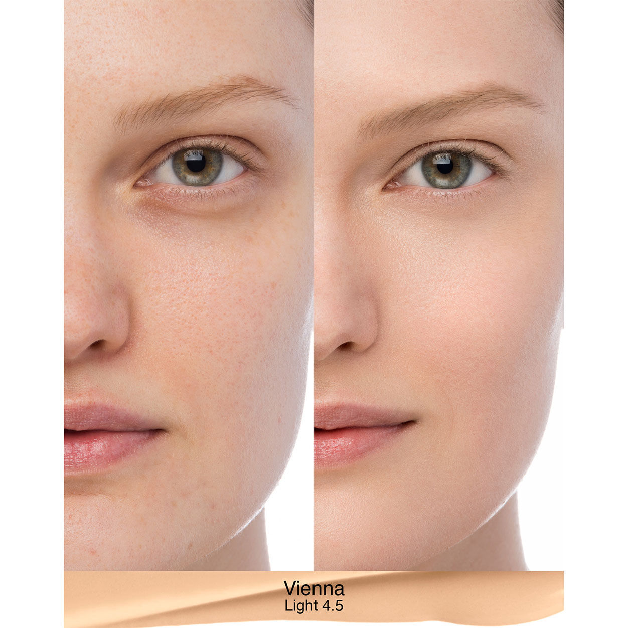 Before and after results of using Nars Natural Radiant Longwear Foundation variant: Vienna L4.5