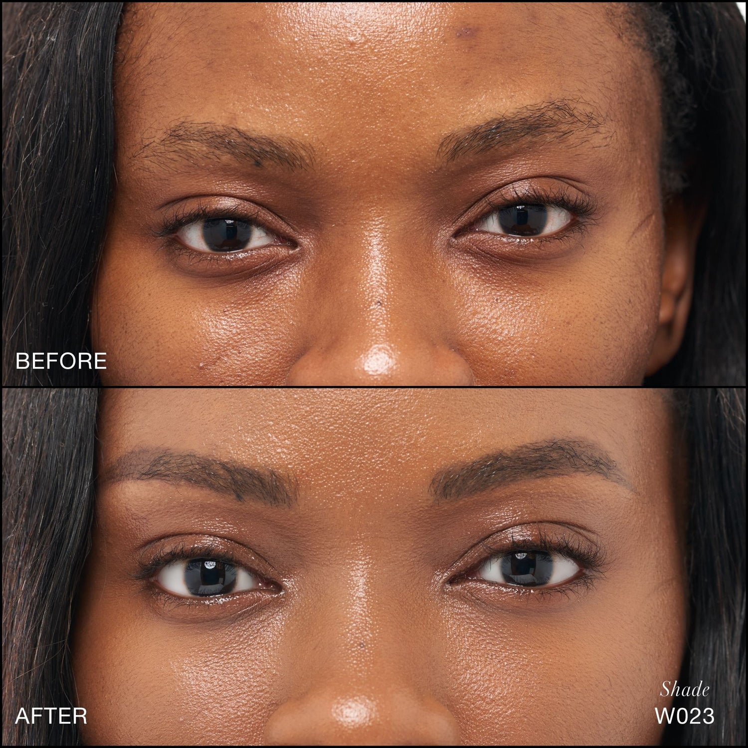 Before and after results of using RMS Beauty Revitalize Hydra Concealer variant: W023