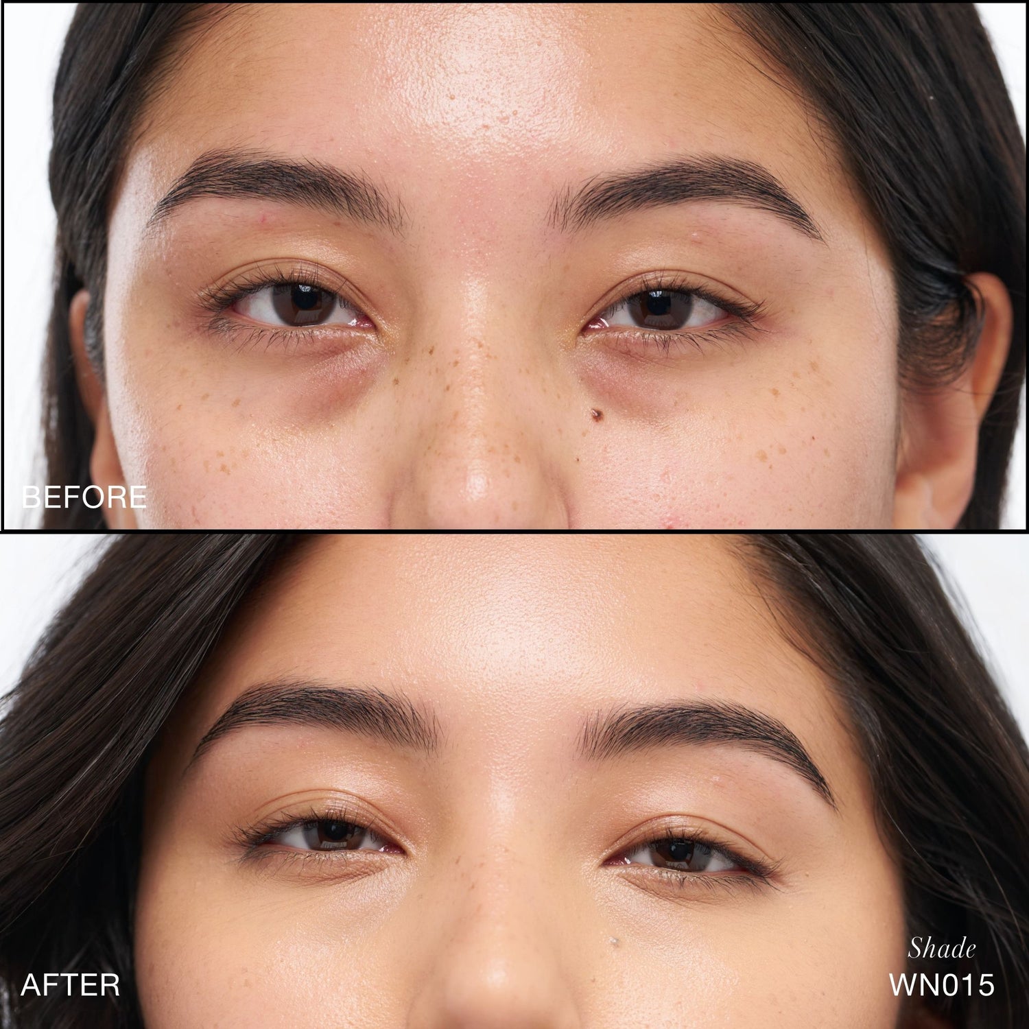 Before and after results of using RMS Beauty Revitalize Hydra Concealer variant: WN015
