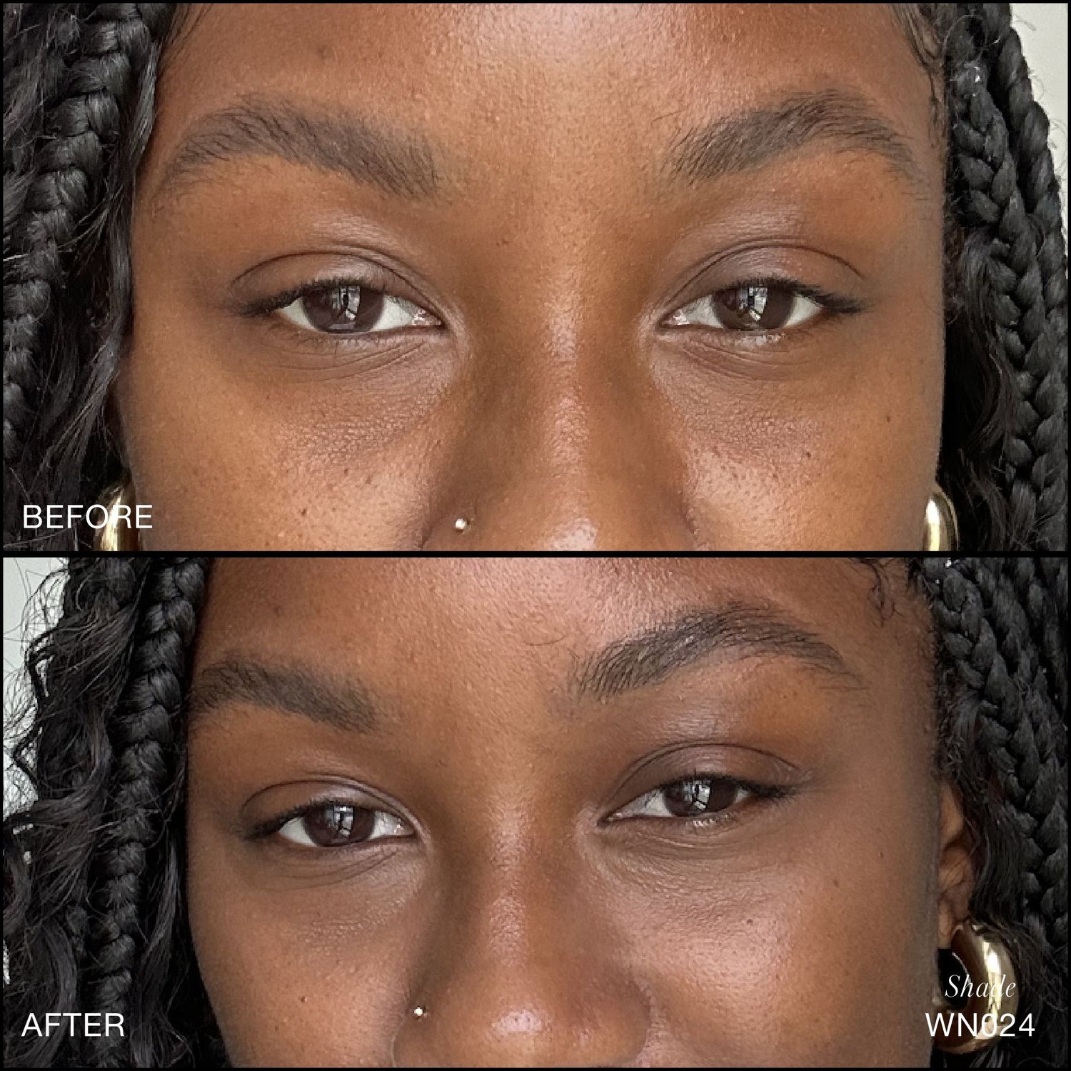 Before and after results of using RMS Beauty Revitalize Hydra Concealer variant: WN024