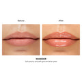 Before and after results of using Hourglass Phantom Volumizing Glossy Balm variant: Wander 75