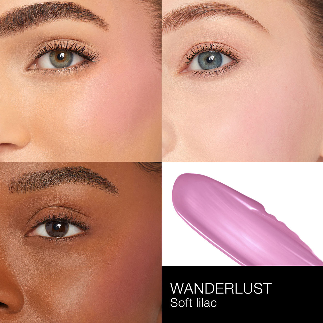 A shade comparison of Nars Afterglow Liquid Blush variant: Wanderlust
