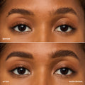 Before and after results of using Bobbi Brown Precise 24-Hour Ultra Slim Eyebrow Pencil variant: Warm Brown