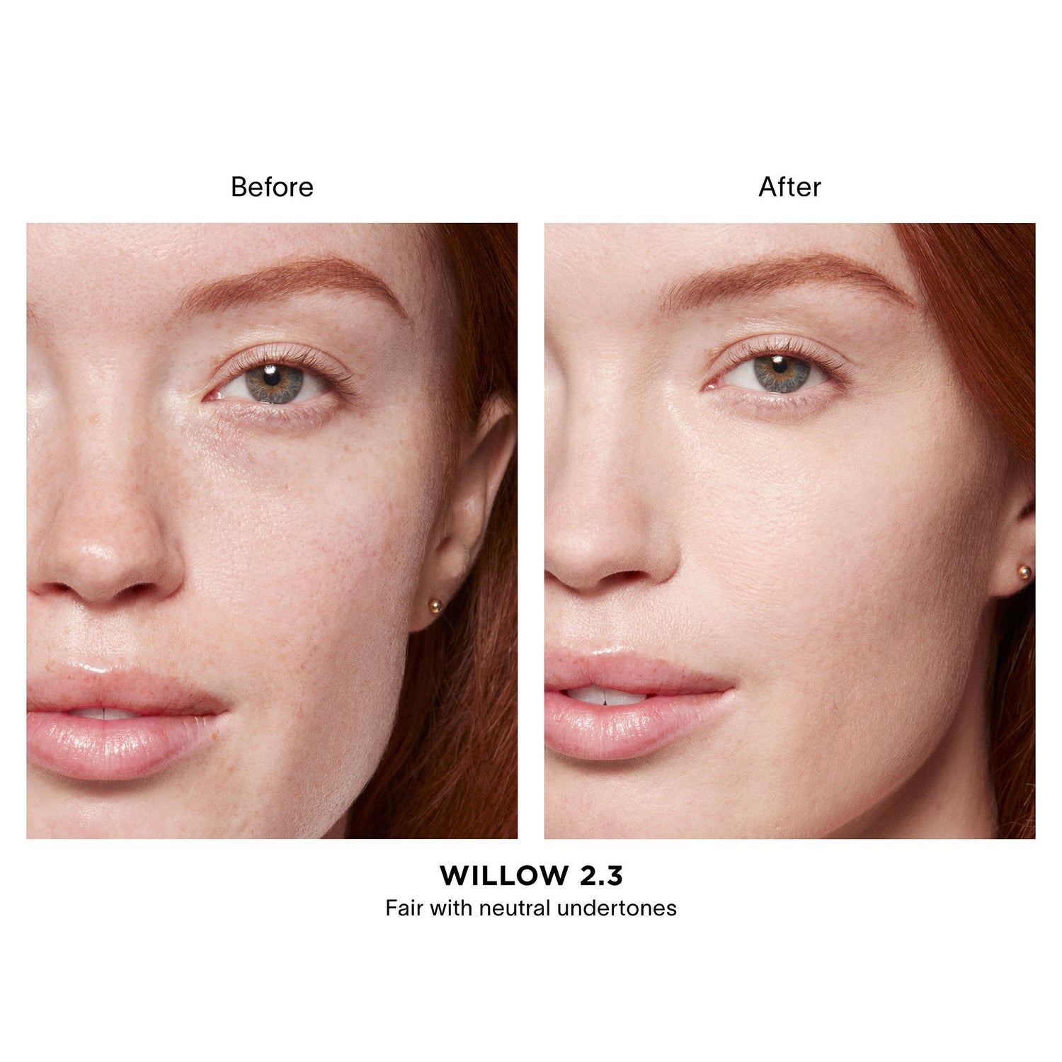 Before and after results of using Hourglass Vanish Airbrush Concealer variant: Willow 2.3