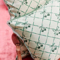 Lifestyle image of Slip Pure Silk Queen Pillowcase with Lace Trim (Limited Edition) variant: Wintergreen