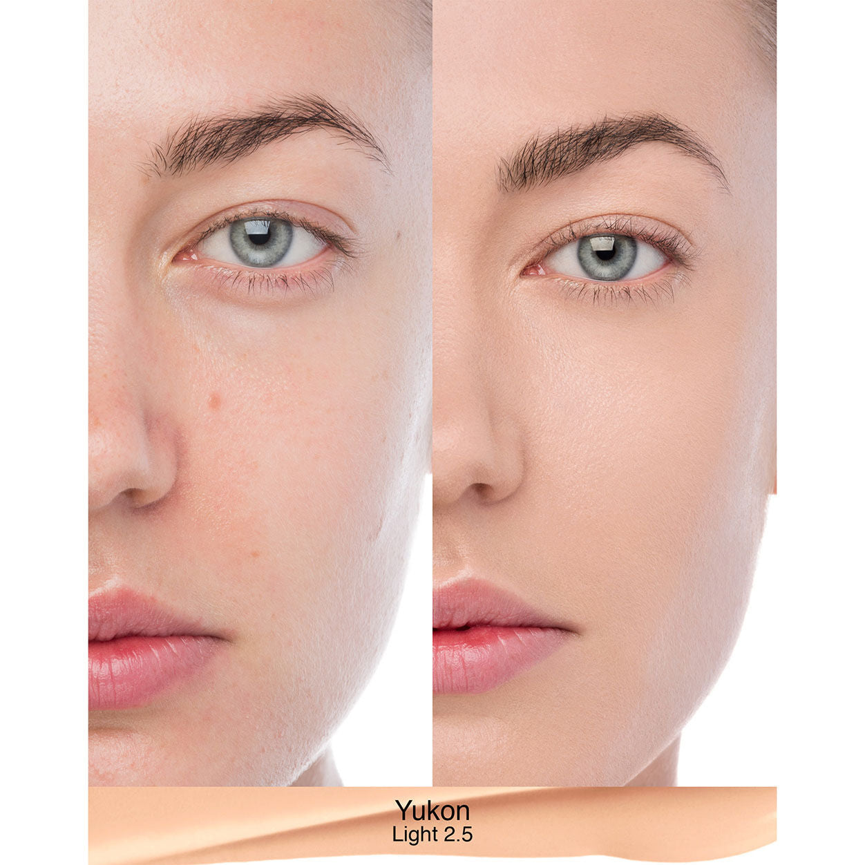 Before and after results of using Nars Natural Radiant Longwear Foundation variant: Yukon L2.5