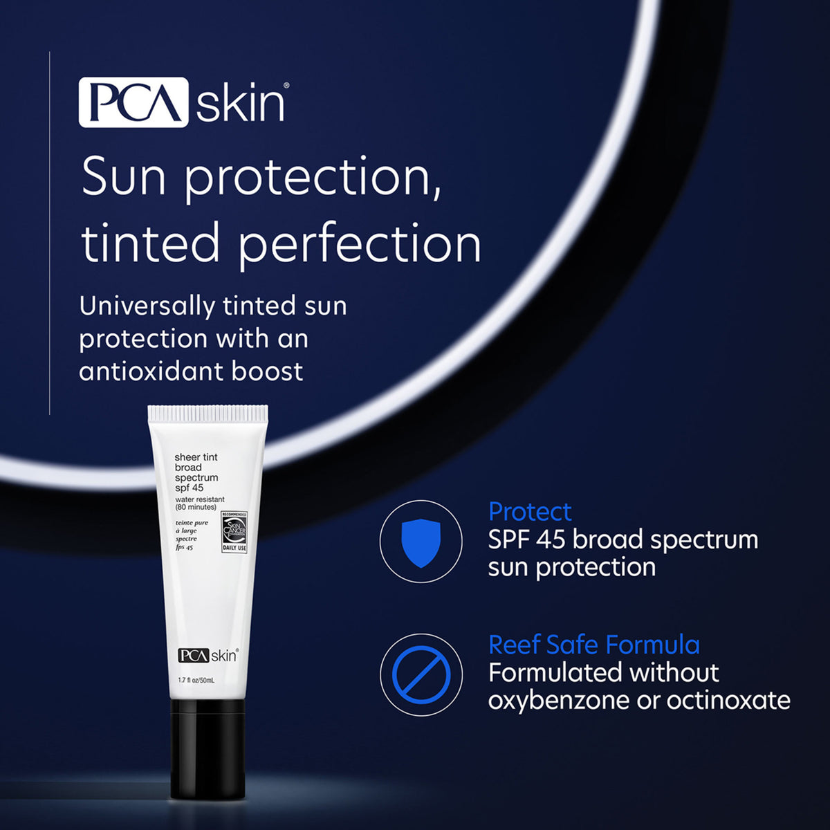PCA Skin Sheer Tint Broad Spectrum SPF 45 .