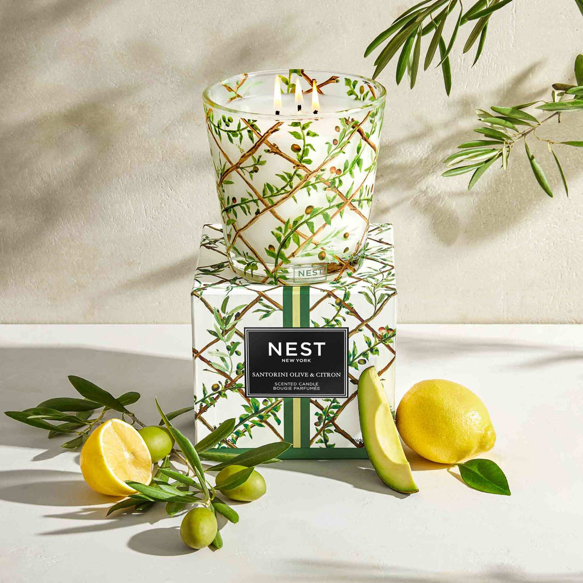 Nest Santorini Olive & Citron Specialty 3 Wick Candle .