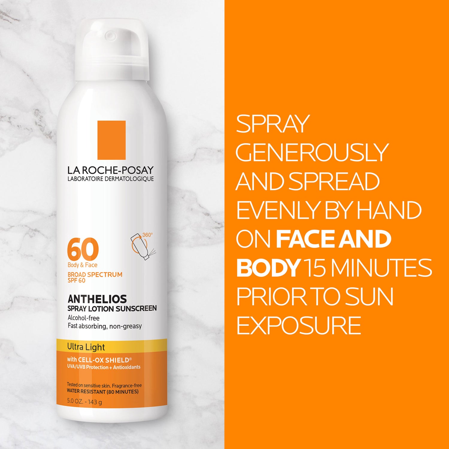 La Roche-Posay Anthelios Lotion Spray Sunscreen SPF 60 .