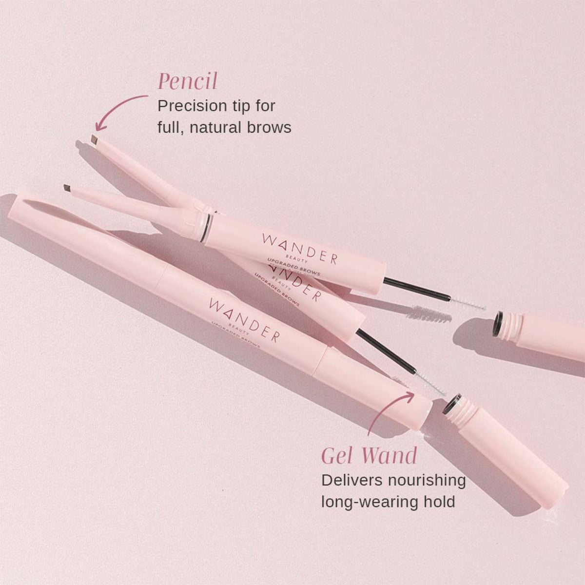 Wander Beauty Upgraded Brows Pencil and Treatment Gel Duo . This product is in the color brown