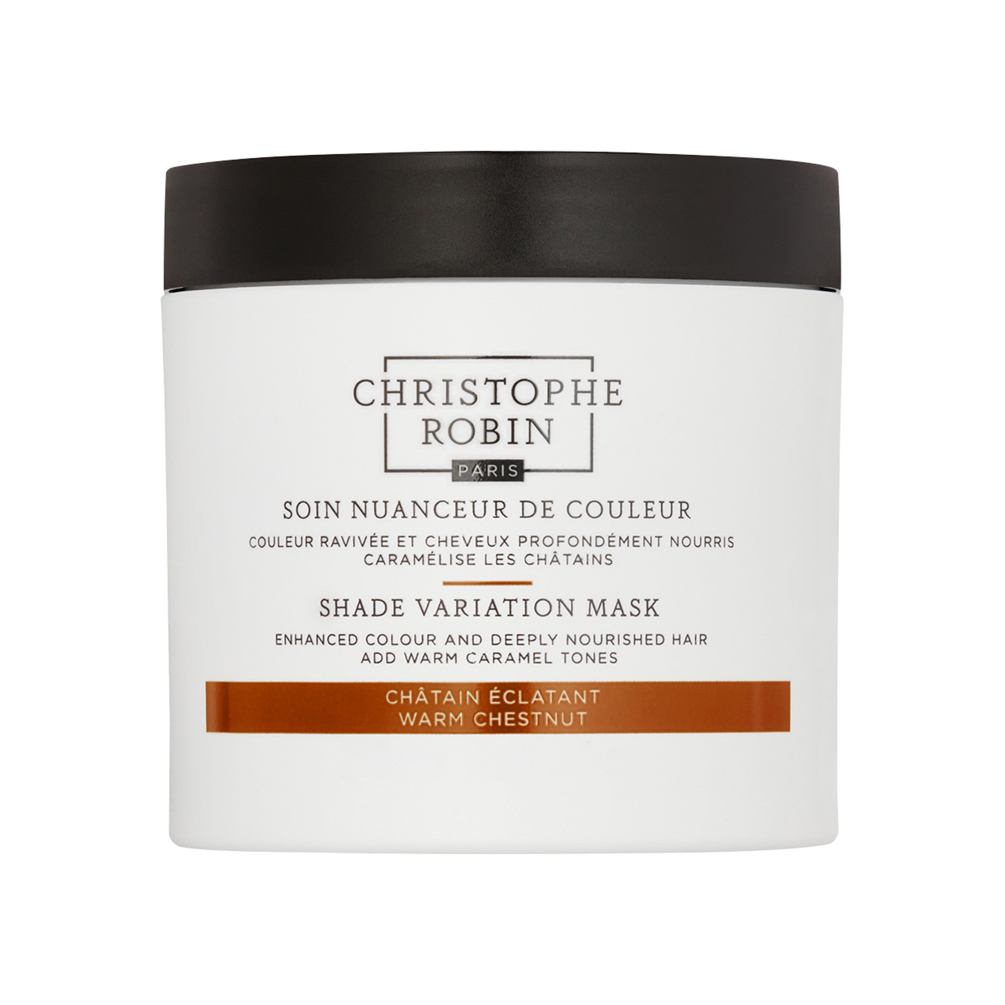 Christophe Robin Shade Variation Mask Warm Chestnut main image. This product is for brown hair