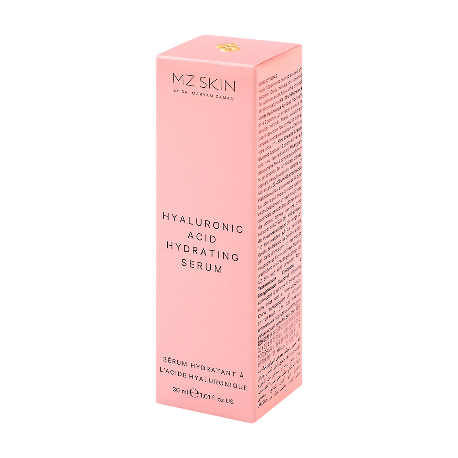 MZ Skin Hyaluronic Acid Hydrating Serum box image.