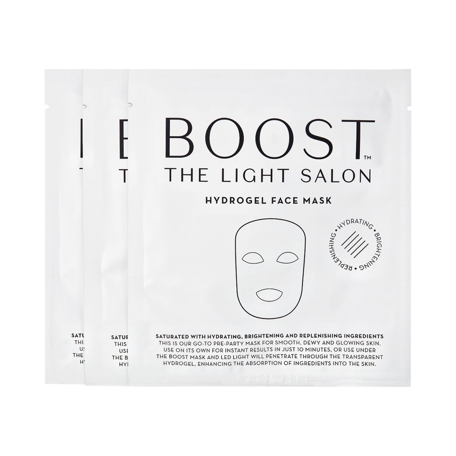 The Light Salon Hydrogel Face Mask infographics image .