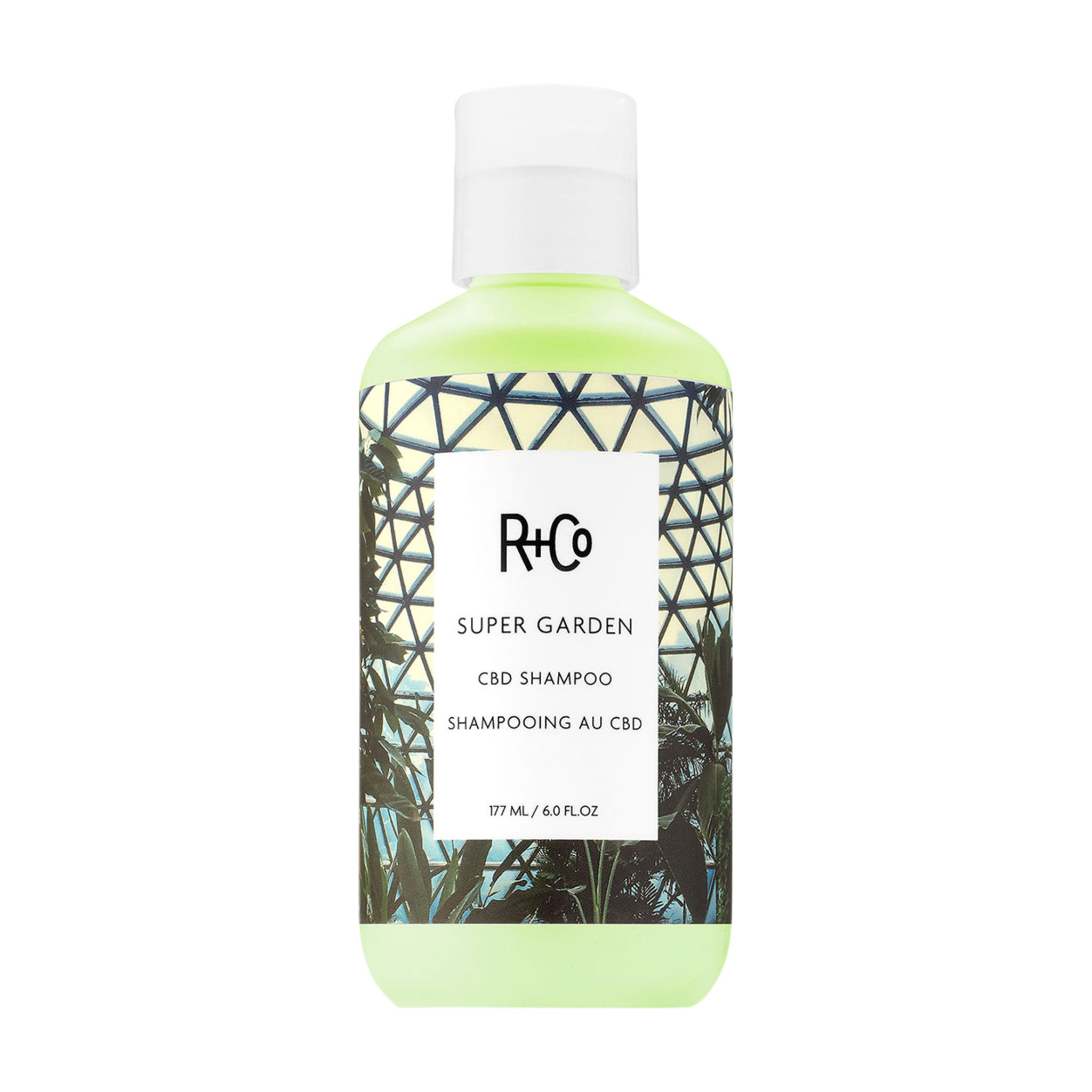 R+Co SuperGarden CBD Shampoo main image.