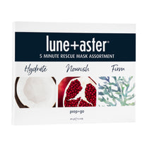 Lune+Aster 5 Minute Rescue Mask Assortment Trio Hydrate, Firm and Nourish main image.