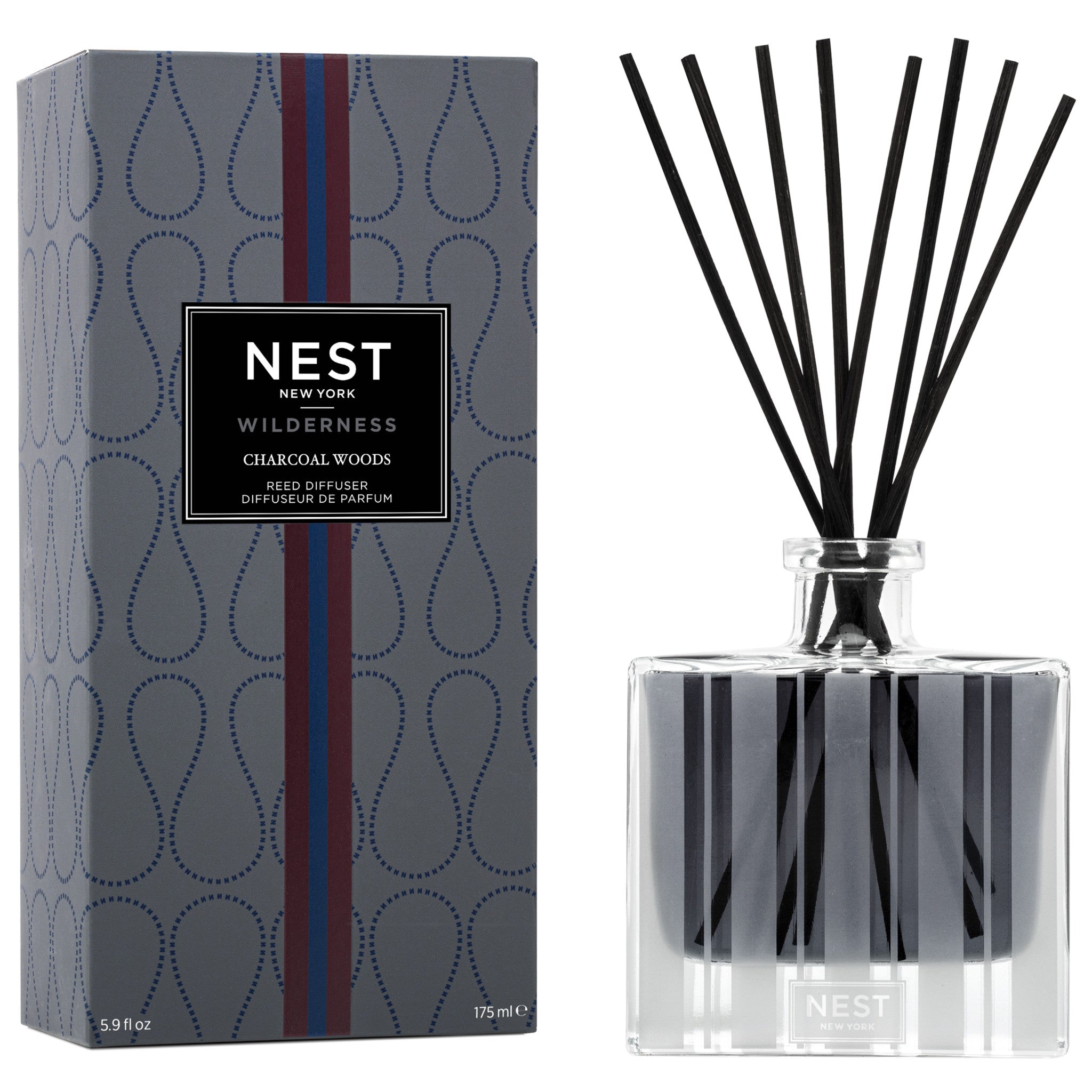 Nest Charcoal Woods Reed Diffuser main image.