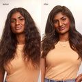 T3 Voluminous Curls 1.5" Clip barrel before and after image .