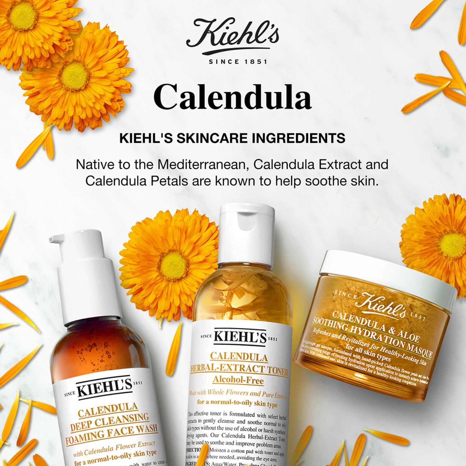 Kiehl's Since 1851 Calendula Deep Cleansing Foaming Face Wash infographics image .