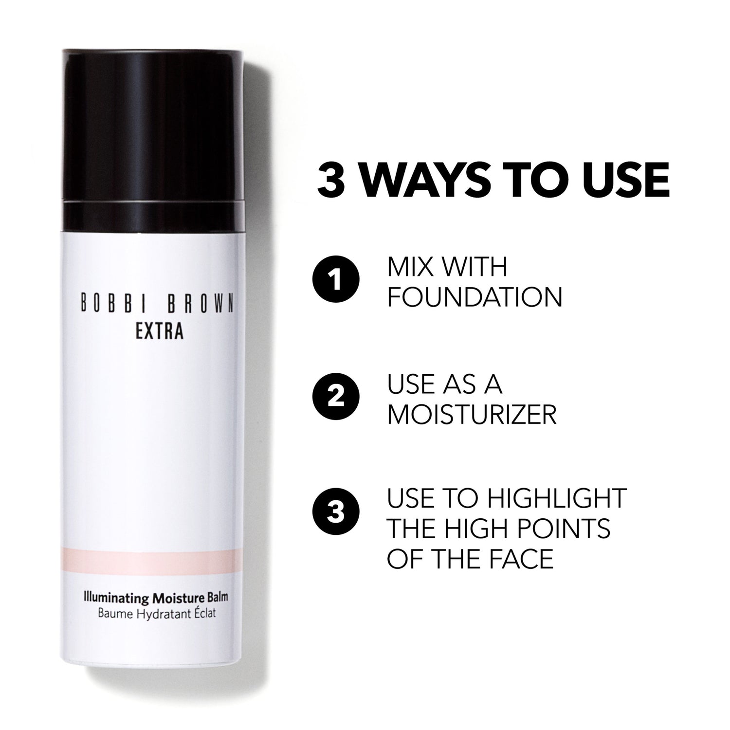 Bobbi Brown Extra Illuminating Moisture Balm infographics image .