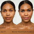 RMS Beauty ReEvolve Natural Finish Liquid Foundation Color/Shade variant: 77 before and after image . This product is for deep complexions