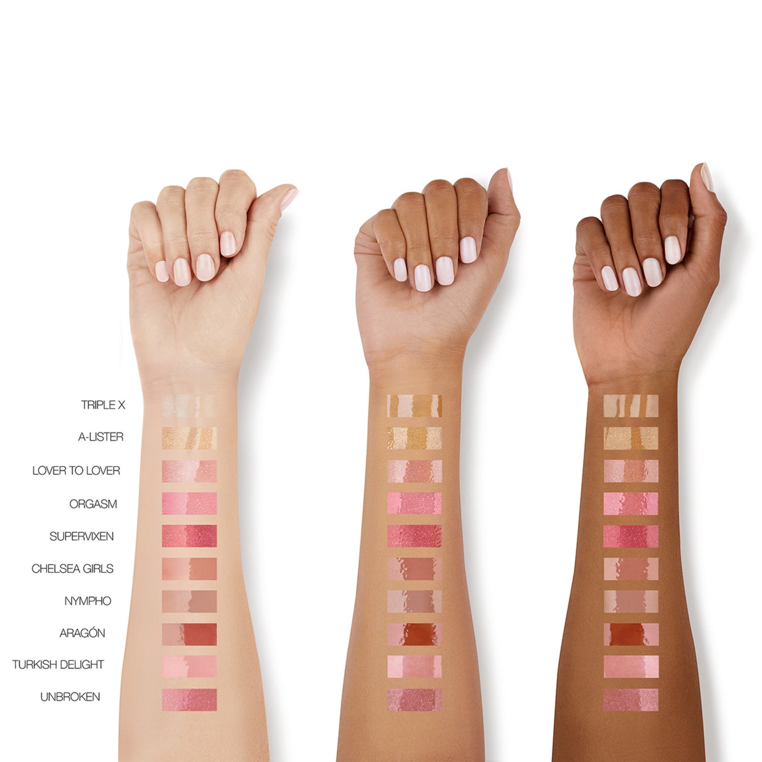 Nars Afterglow Lip Shine Color/Shade variant: Orgasm model image . This product is in the color pink