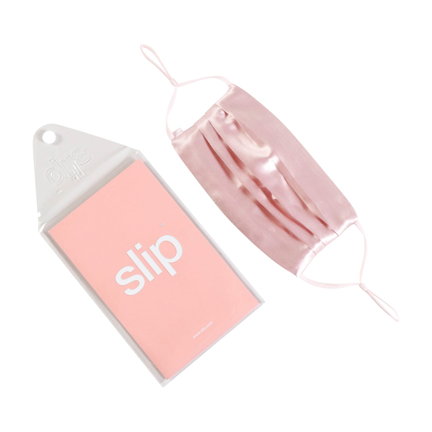 Slip Double-Sided Silk Re-Usable Face Covering Color/Shade variant: Pink main image.