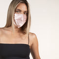 Slip Double-Sided Silk Re-Usable Face Covering Color/Shade variant: Pink model image .