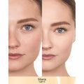 Nars Sheer Glow Foundation Color/Shade variant: Siberia L0 before and after image . This product is for light warm complexions