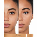 Nars Sheer Glow Foundation Color/Shade variant: Syracuse MD1 before and after image . This product is for medium warm complexions