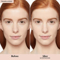 Laura Mercier Translucent Loose Setting Powder Mini Color/Shade variant: Translucent before and after image . This product is for light complexions